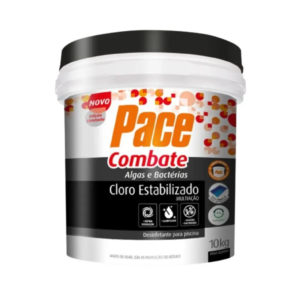 Cloro Estabilizado Multiação 3 em 1 Pace Combate Balde 10kg