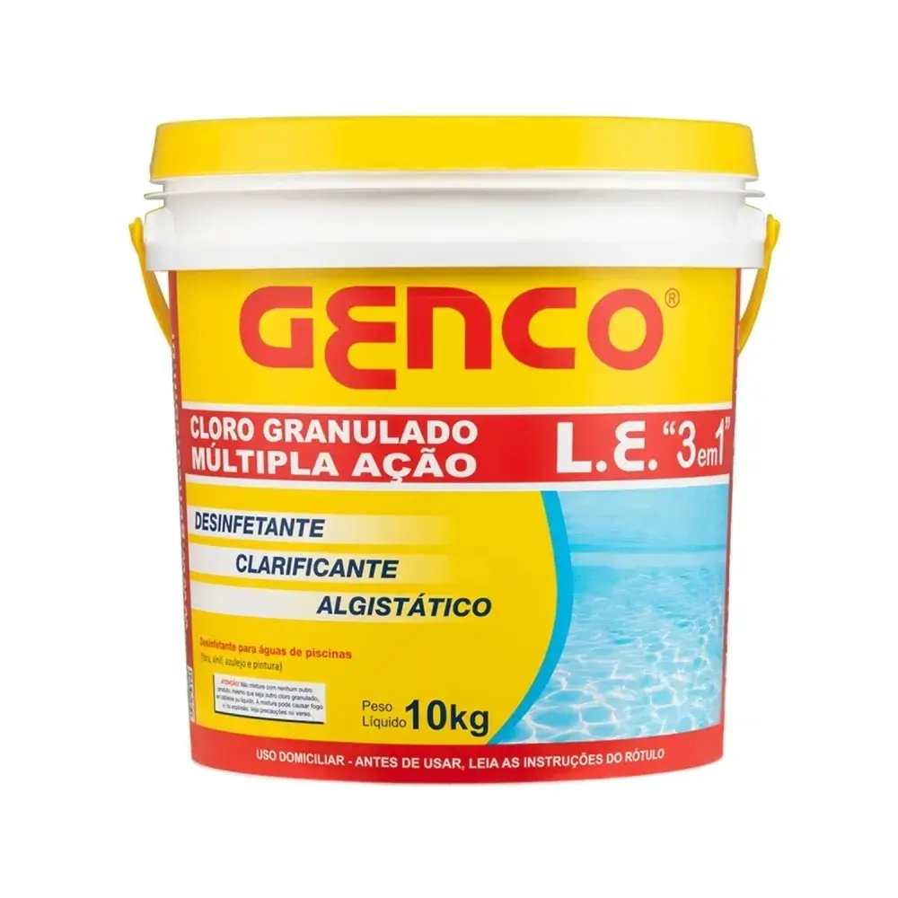 Cloro Estabilizado Multiação Genco 3x1 Balde 10kg