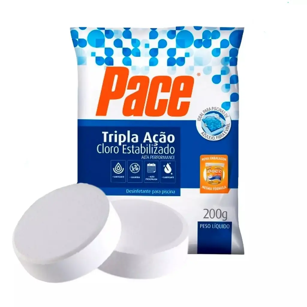Pastilha Cloro Estabilizado Pace Tripla Ação 200g